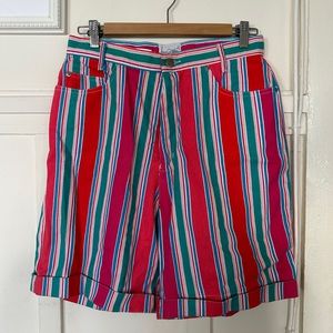 Vintage 90s Striped Denim Bermuda Shorts